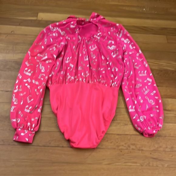 A Wish Come True • unique hot pink music note bodysuit • size M - Picture 4 of 8